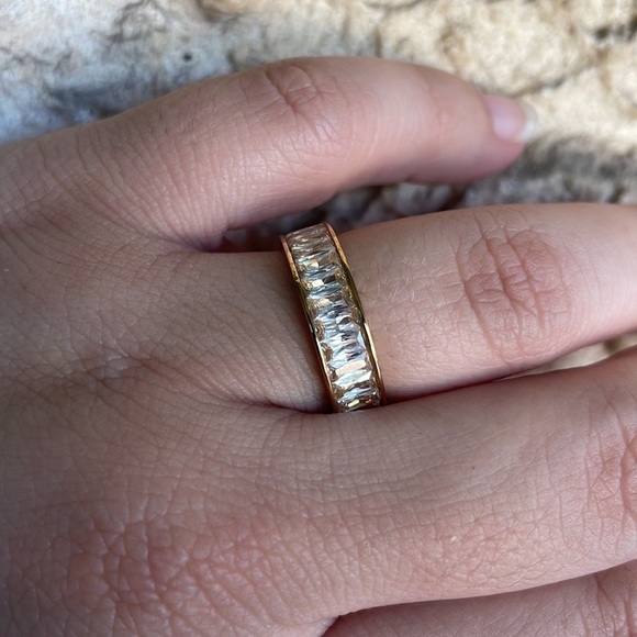 Cubic Zirconia Ring Jewelry Exquisite Wedding Engagement Gold Plated Size 6 New - Picture 10 of 14